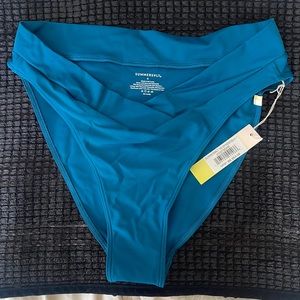 Summersalt 	The V-Front Mid Rise Bikini Bottom - Seaweed